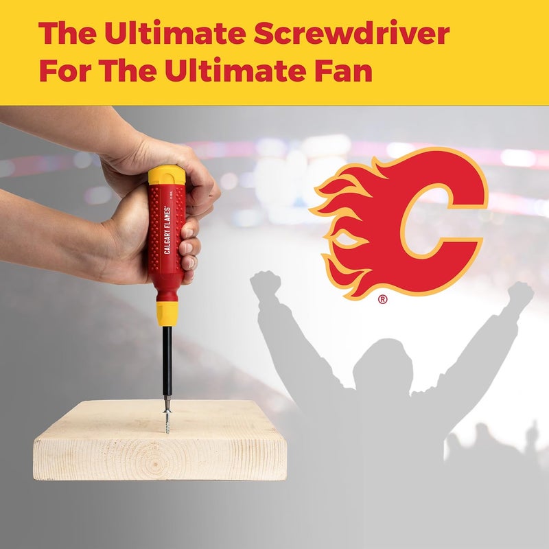 Megapro ® NHL® Team Edition Multi-bit Screwdriver | Officially Licensed NHL® Gear | Durable, Ergonomic, Pro-Grade Screwdriver (Calgary Flames®) - Image 5